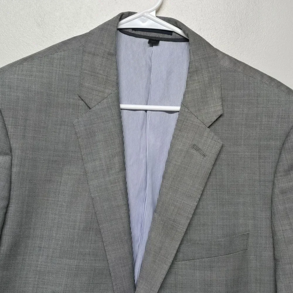 J Crew Ludlow Tollegno 1900‎ Wool Gray Two Button Blazer Mens 42L Career Preppy